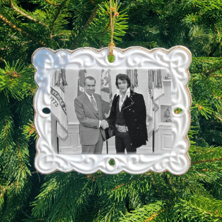 President Richard Nixon and Elvis Presley Holiday Ornament